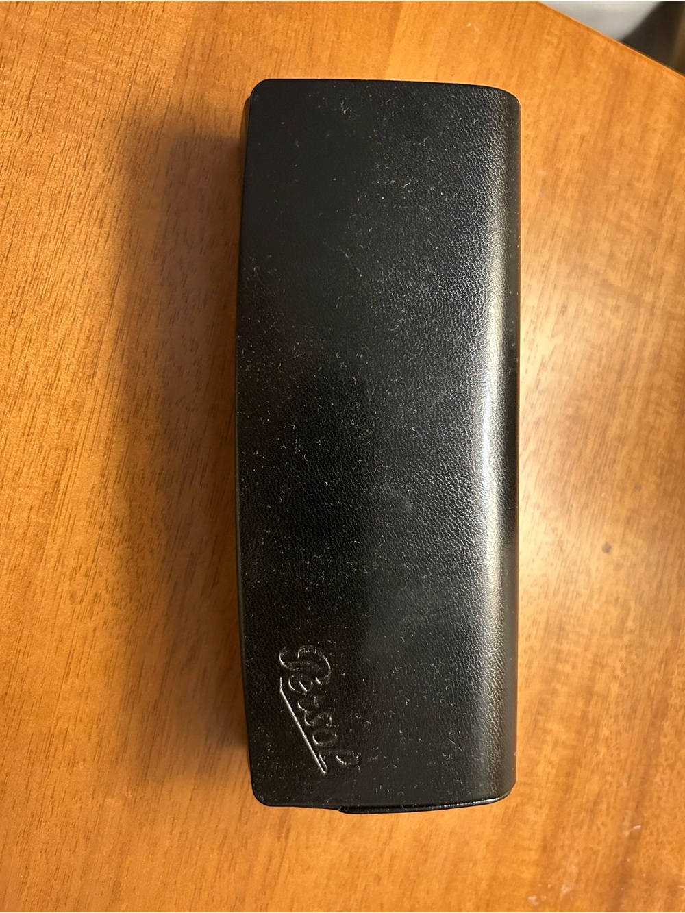 Persol Leather Sunglasses Case Black Hard Shell Clamshell